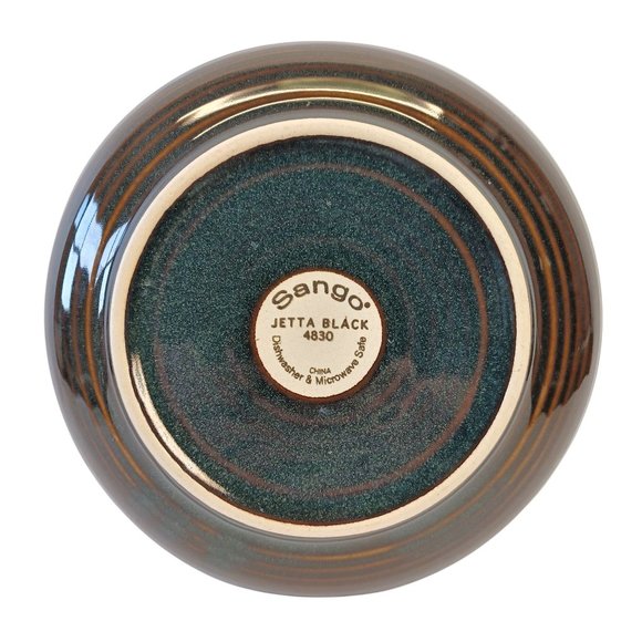 Set/4 Sango Jetta Black 7-5/8" Salad Side Plates 2012-2018 Stoneware #4830 A2 - Picture 4 of 5